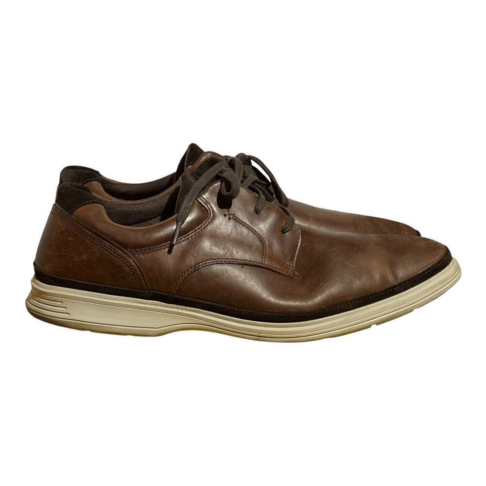 Rockport TruTech Brown Leather Oxford Shoes Men's Size 15 Comfort Walking Casual - Picture 1 of 9